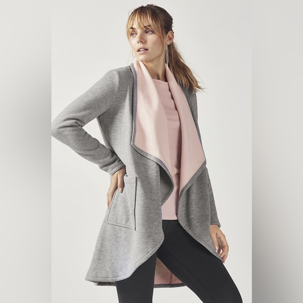 NWOT Fabletics Moscow Coat Grey Heather/Almond Medium